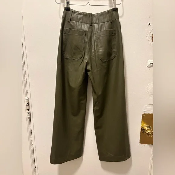 Anthropologie Maeve The Colette Olive Green Wide-Leg Pants size 23 - Picture 11 of 14